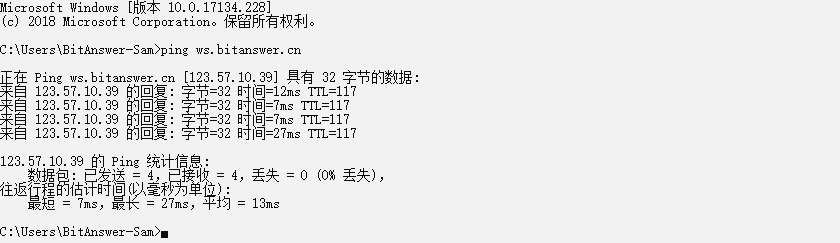 ping bitanswer